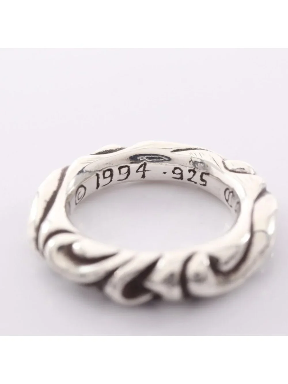 Chrome Hearts Ring Scroll Band 925 Sterling Silver